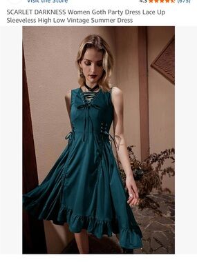 Blue Lace-Up Asymmetrical Ruffle Dress
